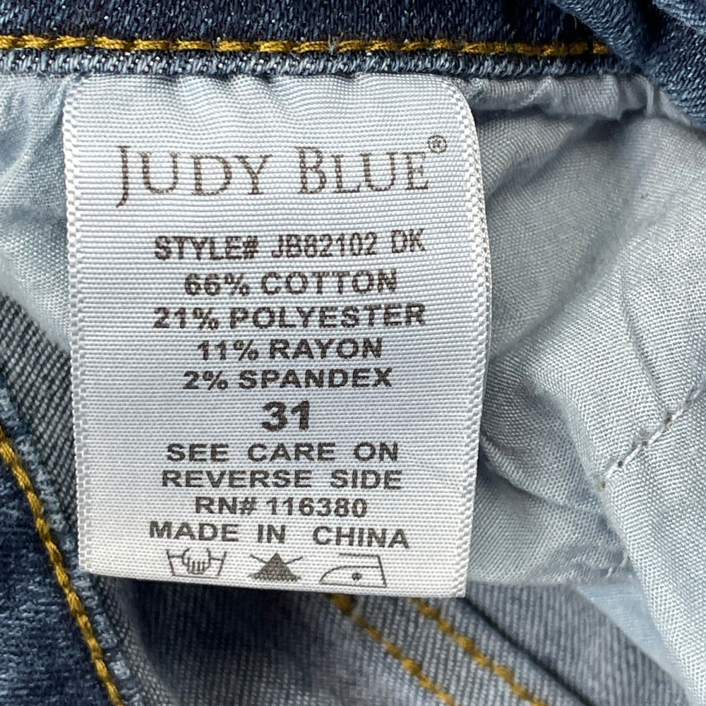 Judy Blue Jeans Womens 31 Blue Relaxed Fit JB82102 DK Stretch Denim - Picture 3 of 10